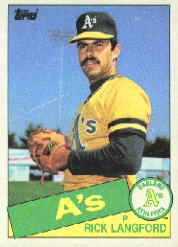 1985 Topps Baseball Cards      347     Rick Langford